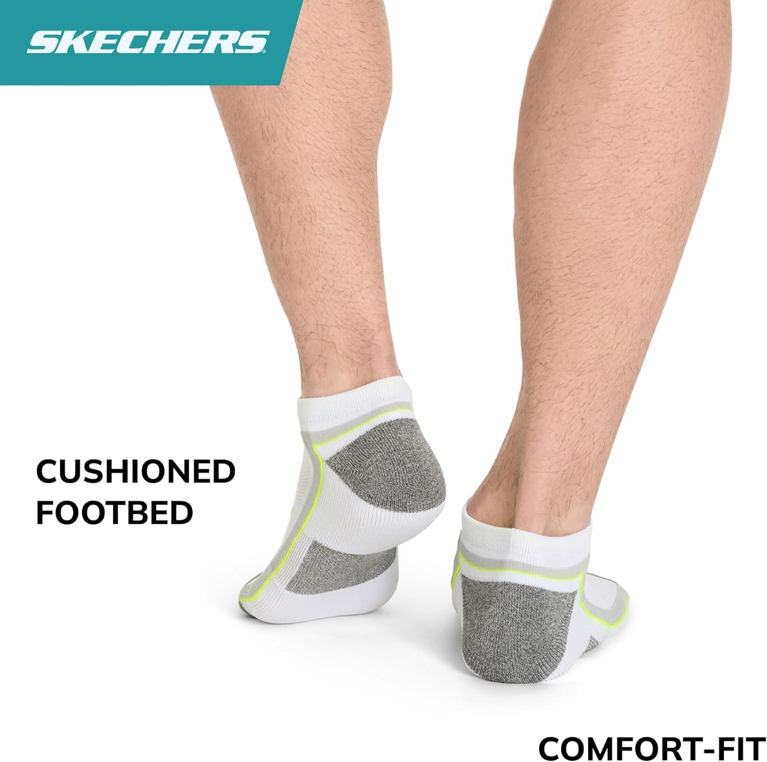 imageSkechers Mens Performance Golf Low Cut Socks 3PackSafety YellowWhiteBlack