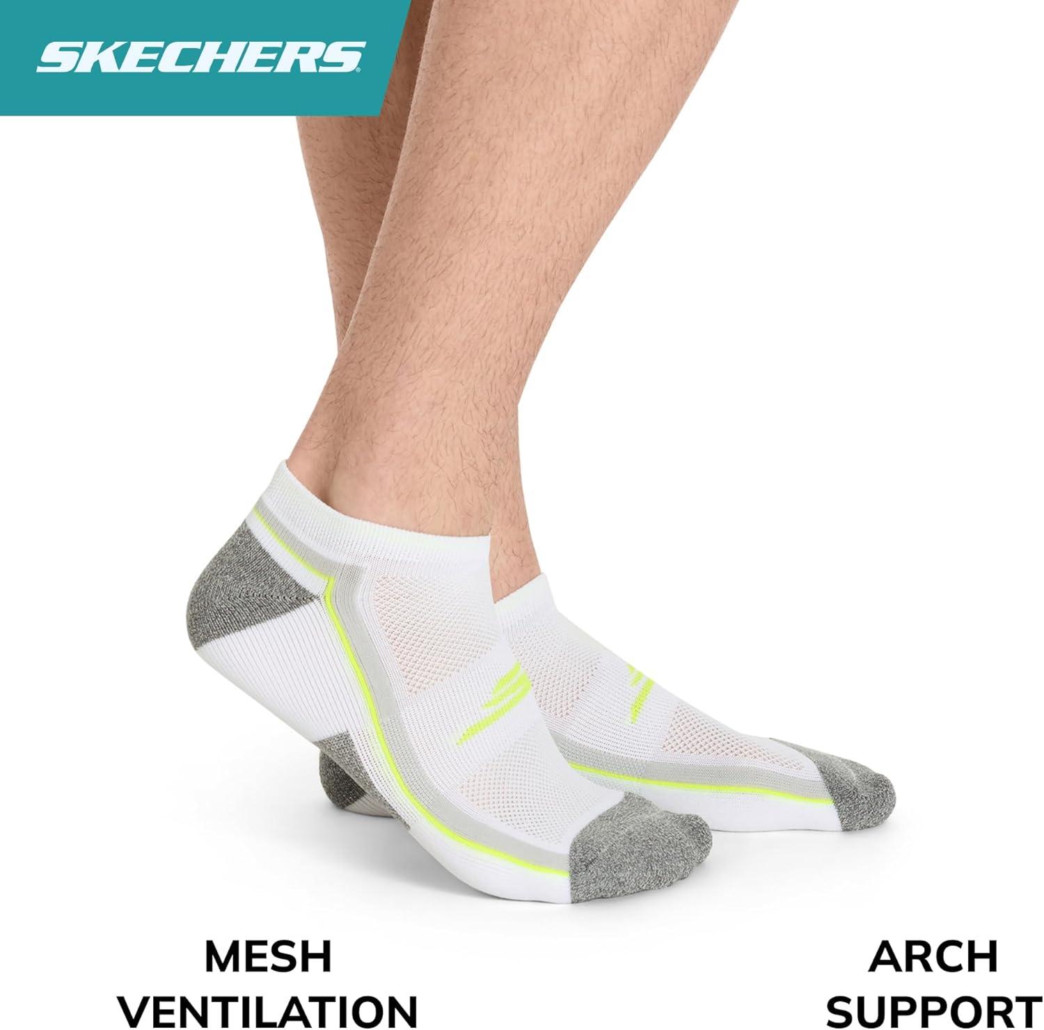 imageSkechers Mens Performance Golf Low Cut Socks 3PackSafety YellowWhiteBlack