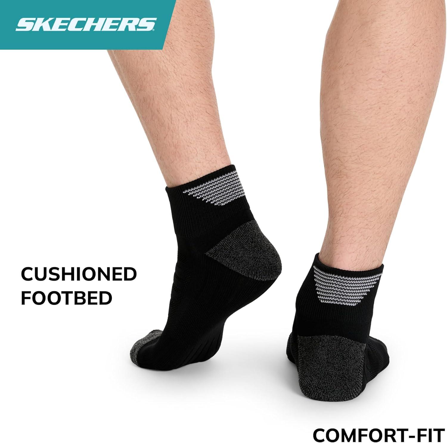 imageSkechers Mens Performance Golf Quarter Crew Socks 3PackBlack