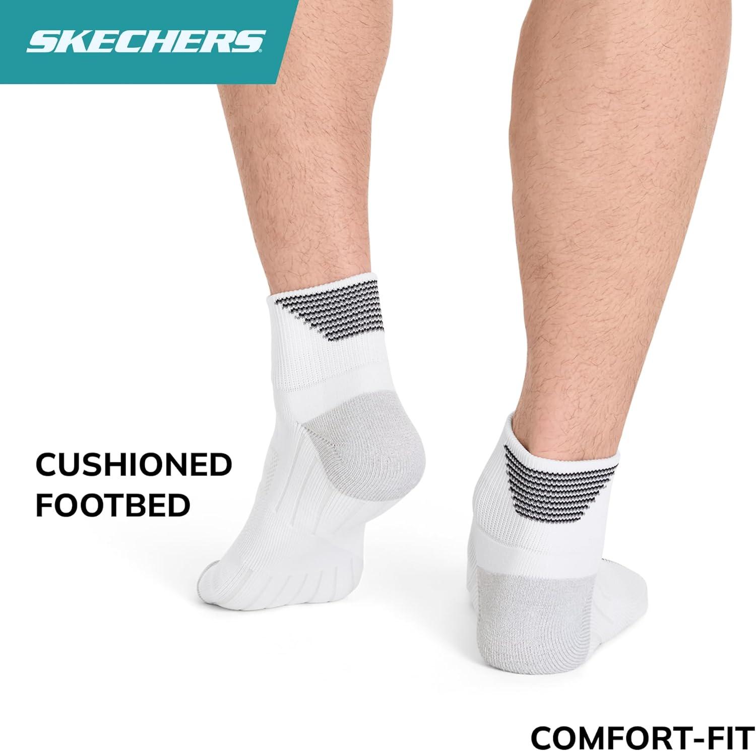 imageSkechers Mens Performance Golf Quarter Crew Socks 3PackWhite