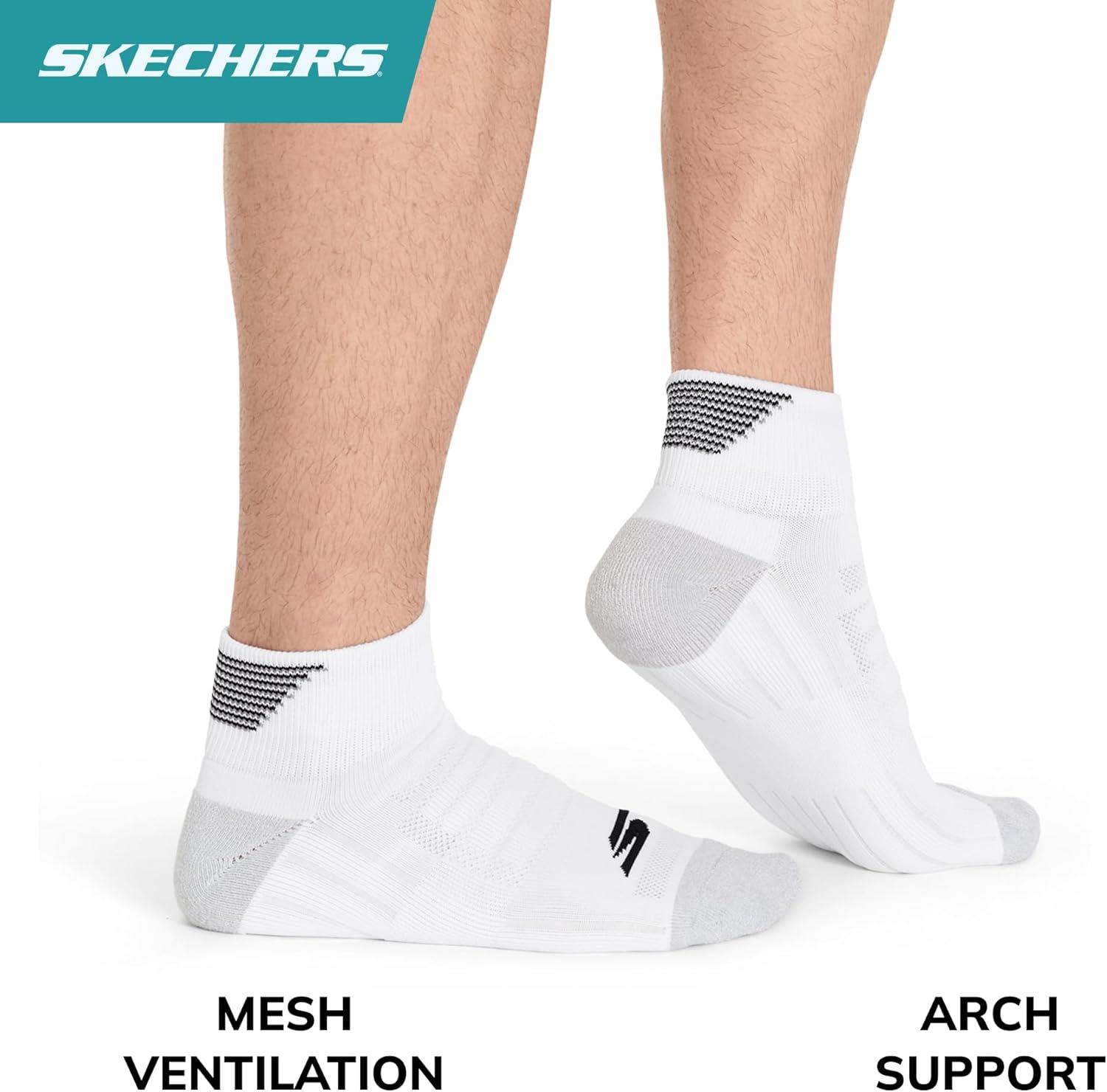 imageSkechers Mens Performance Golf Quarter Crew Socks 3PackWhite