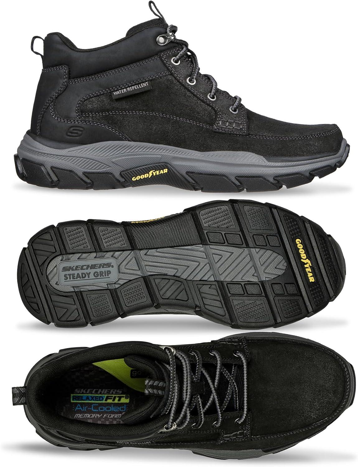 imageSkechers Mens RespectedBoswell Mid Top Leather Moc Toe SneakersBlack