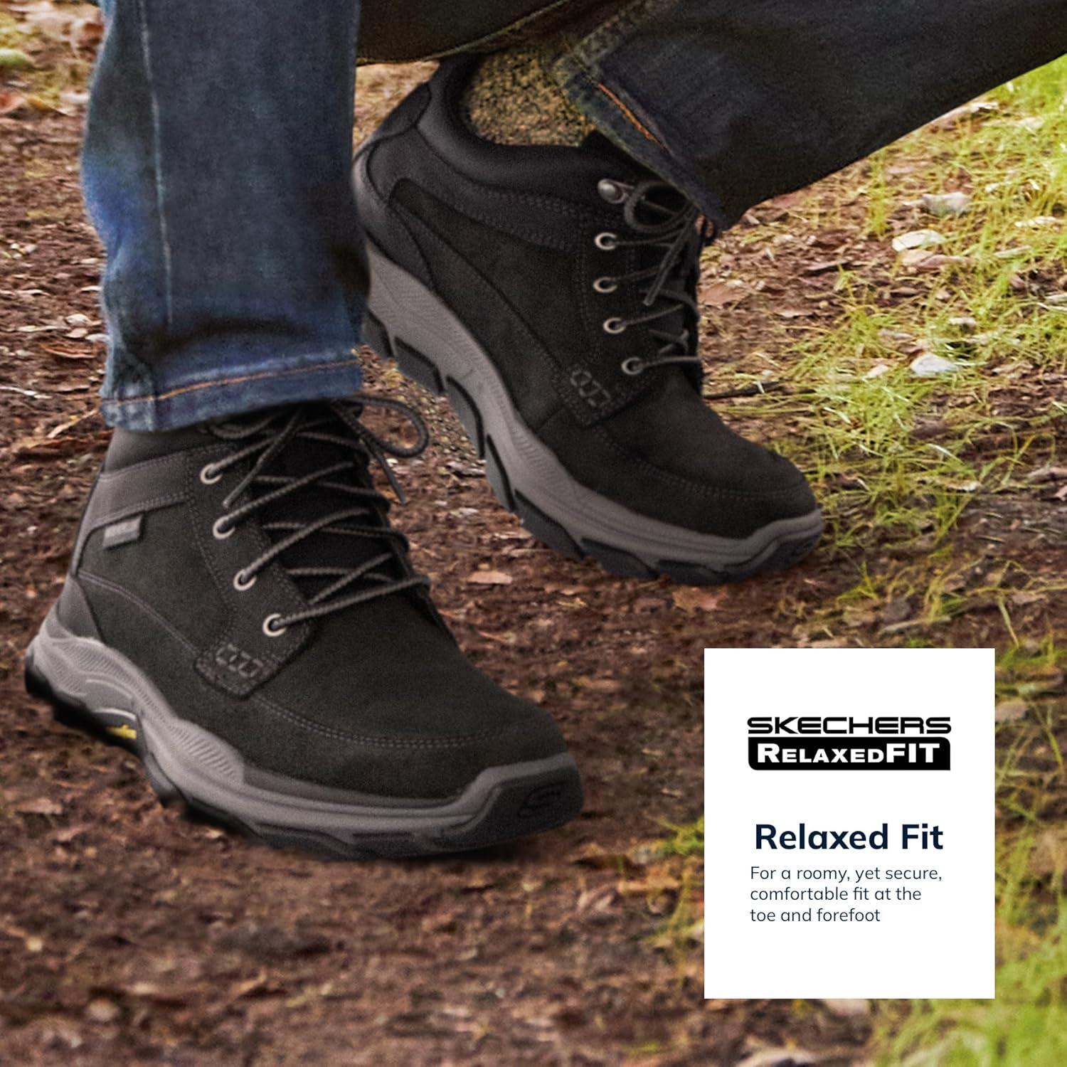 imageSkechers Mens RespectedBoswell Mid Top Leather Moc Toe SneakersBlack