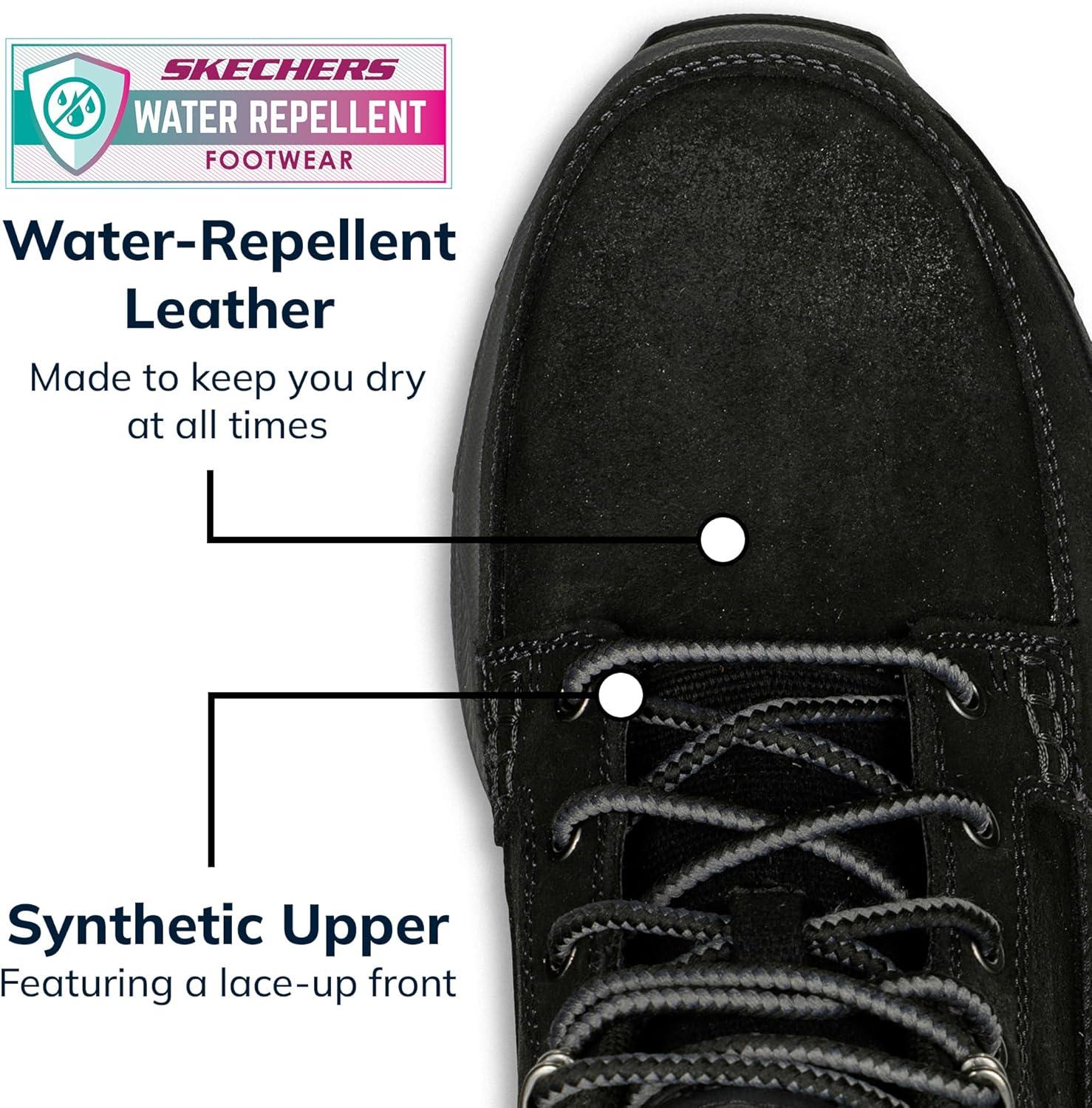 imageSkechers Mens RespectedBoswell Mid Top Leather Moc Toe SneakersBlack