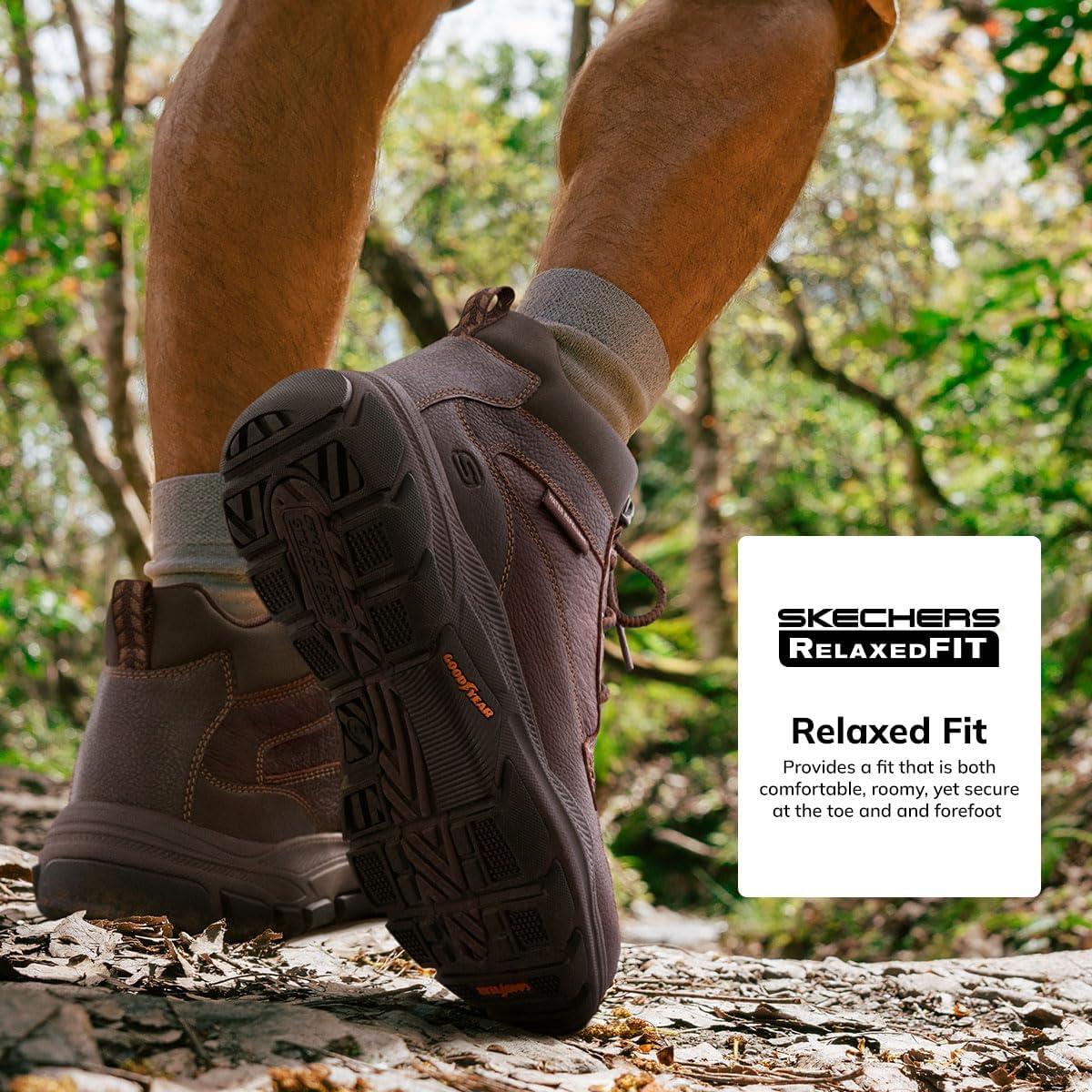 imageSkechers Mens RespectedBoswell Mid Top Leather Moc Toe SneakersRedBrown