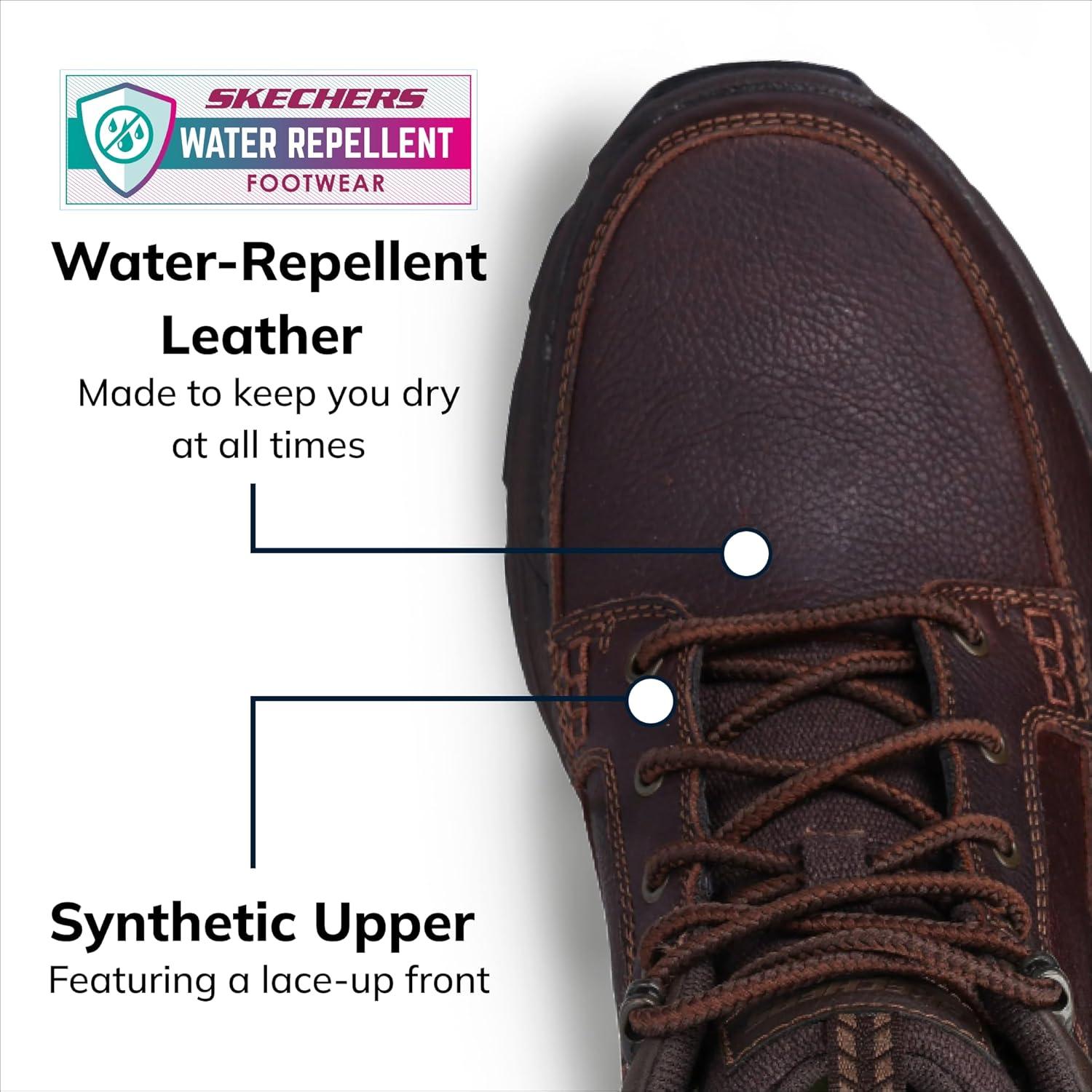 imageSkechers Mens RespectedBoswell Mid Top Leather Moc Toe SneakersRedBrown