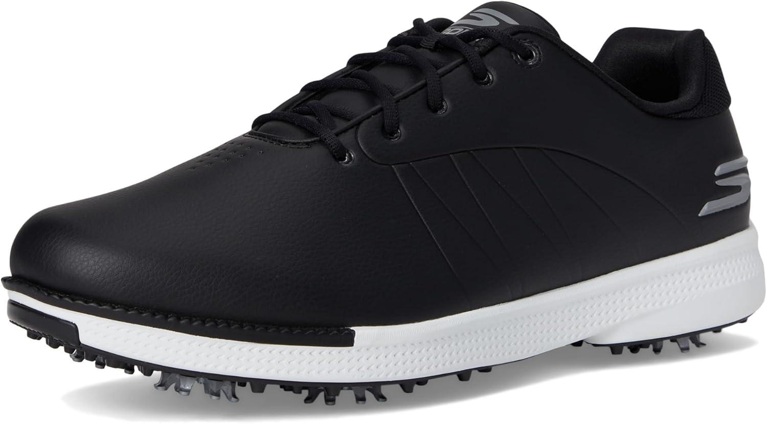 imageSkechers Mens Tempo Spikeless Waterproof Lightweight Golf ShoeBlackWhite Spiked