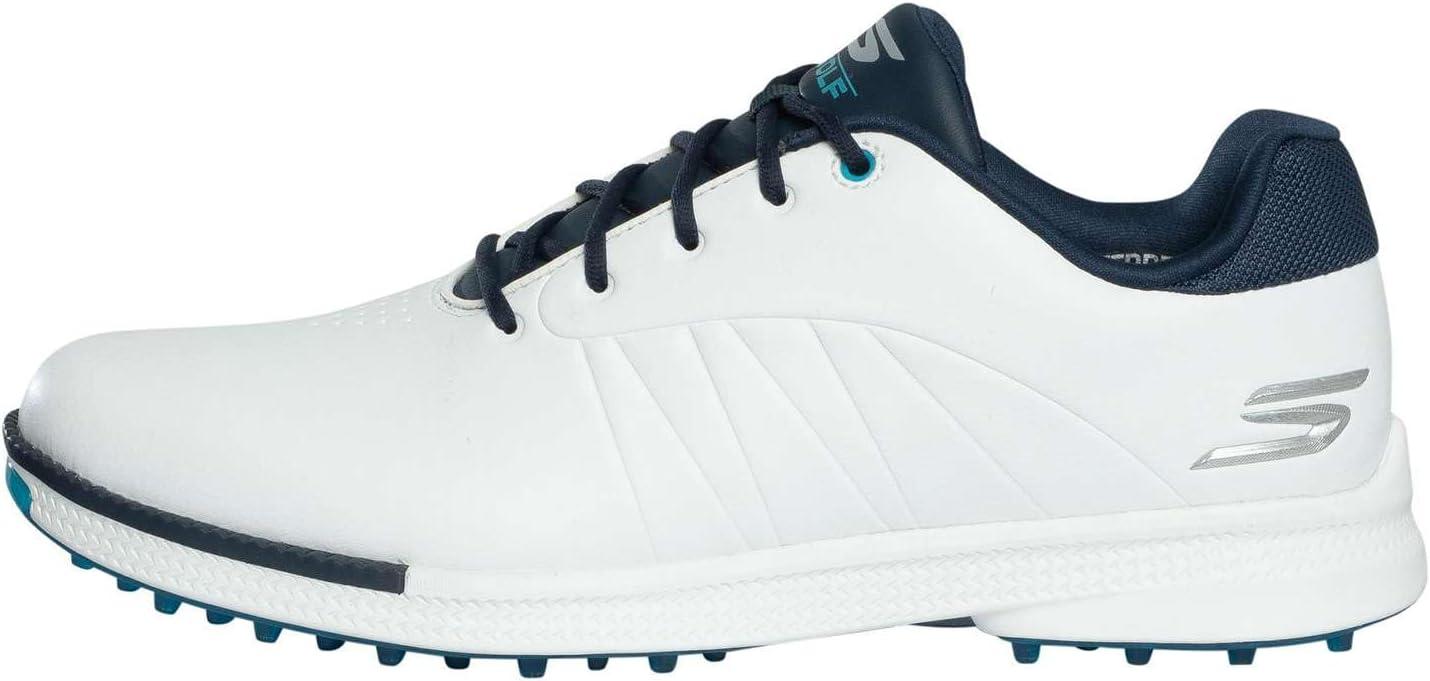 imageSkechers Mens Tempo Spikeless Waterproof Lightweight Golf ShoeWhiteNavyBlue