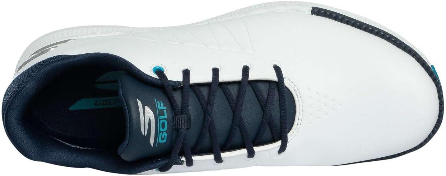 imageSkechers Mens Tempo Spikeless Waterproof Lightweight Golf ShoeWhiteNavyBlue