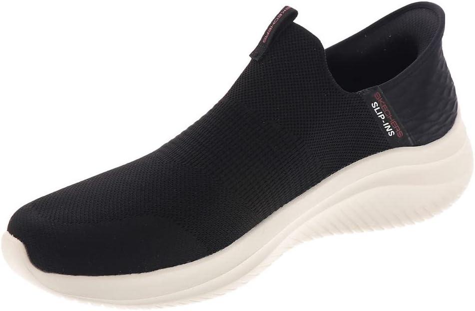 imageSkechers Mens Ultra Flex 30 Smooth Step Slipin SneakersBlack Knit Red Trim