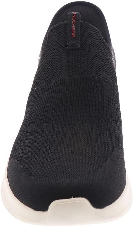 imageSkechers Mens Ultra Flex 30 Smooth Step Slipin SneakersBlack Knit Red Trim