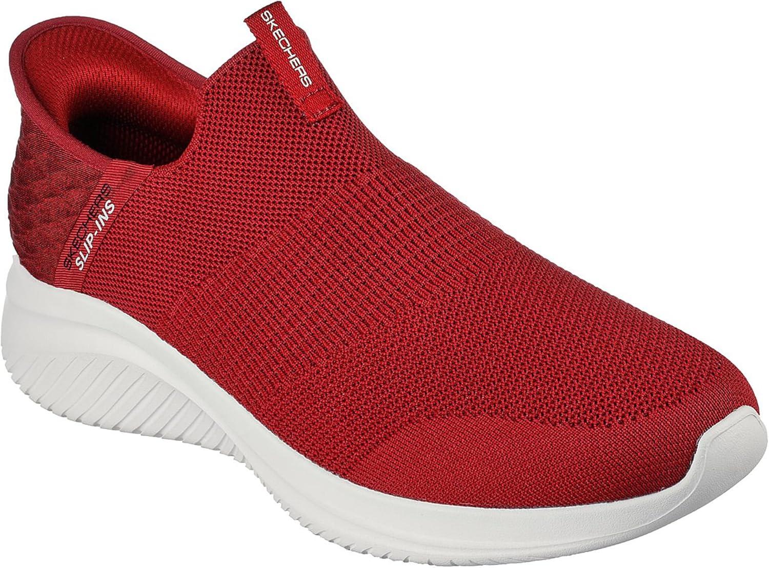 imageSkechers Mens Ultra Flex 30 Smooth Step Slipin SneakersBurgundy Knit Trim