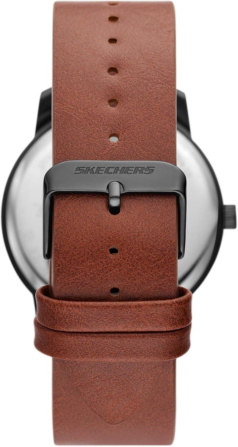 imageSkechers Mens Watch and Stackable Bracelet or Interchangeable Band Gift SetBrownGunmetalBead