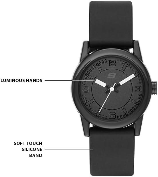 imageSkechers Rosencrans Mini Metal or Silicone Analog Watch for WomenBlack