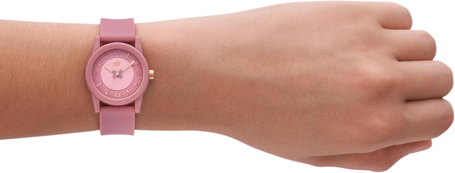 imageSkechers Rosencrans Mini Metal or Silicone Analog Watch for WomenRose Pink