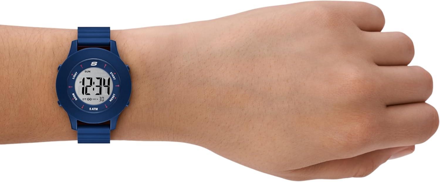 imageSkechers Rosencrans Silicone Digital Watch for WomenBlue Slipins