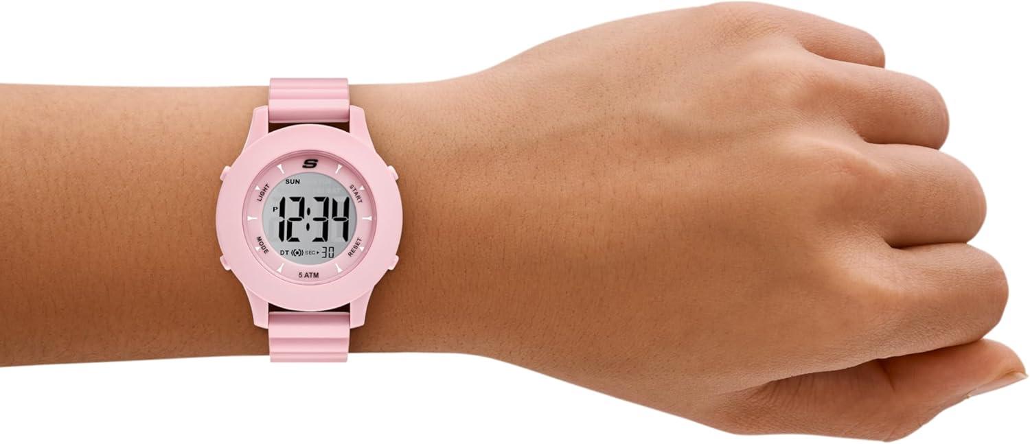 imageSkechers Rosencrans Silicone Digital Watch for WomenPink Slipins