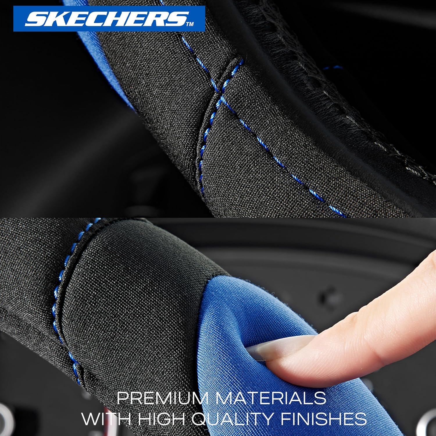 imageSkechers Steering Wheel CoverMemory Foam Car Steering Wheel Cover14515inch AntiSlip Safety Comfortable Desgin Universal Accessory for Diverse Cars TruckSUV Black ampamp RedBlue