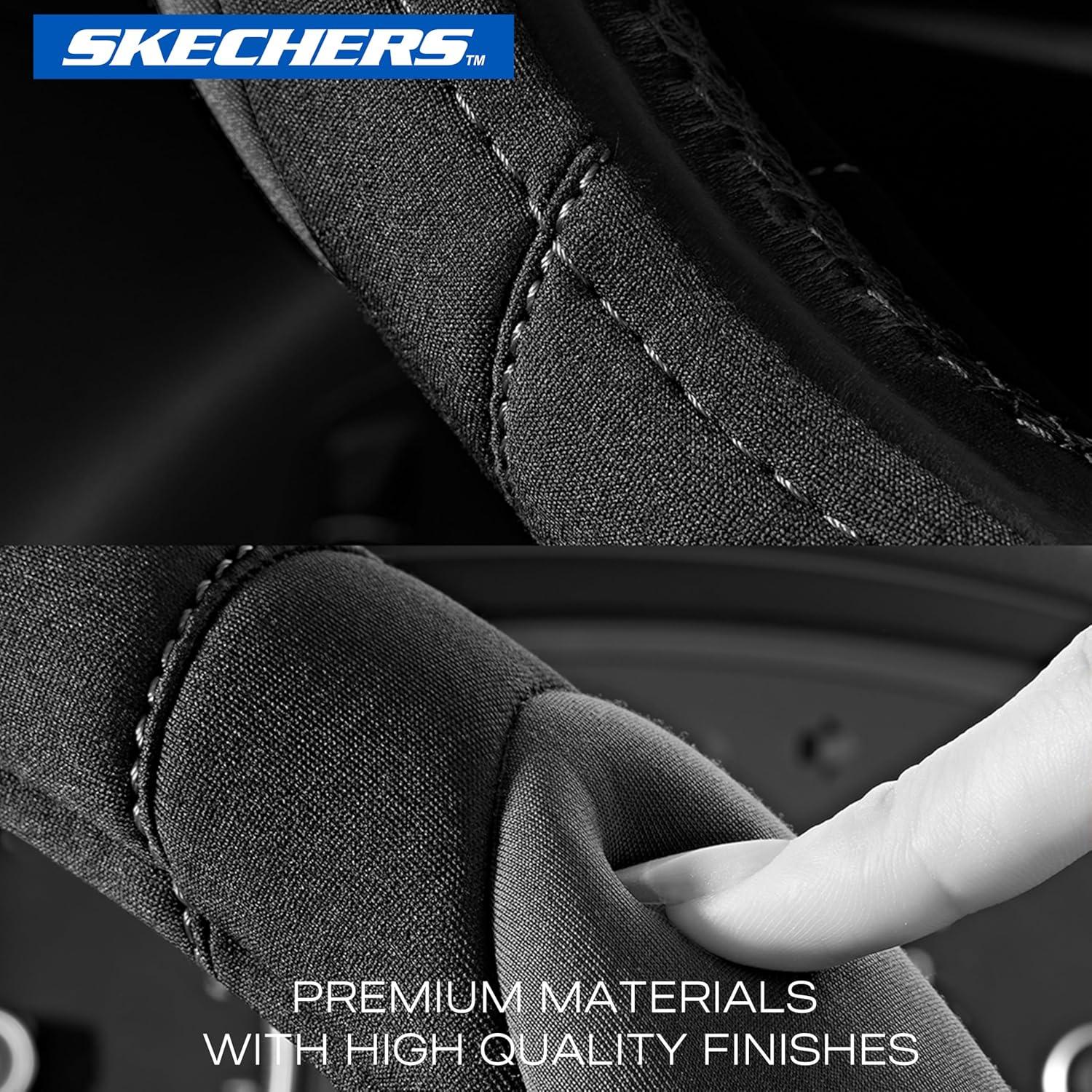 imageSkechers Steering Wheel CoverMemory Foam Car Steering Wheel Cover14515inch AntiSlip Safety Comfortable Desgin Universal Accessory for Diverse Cars TruckSUV Black ampamp RedGray