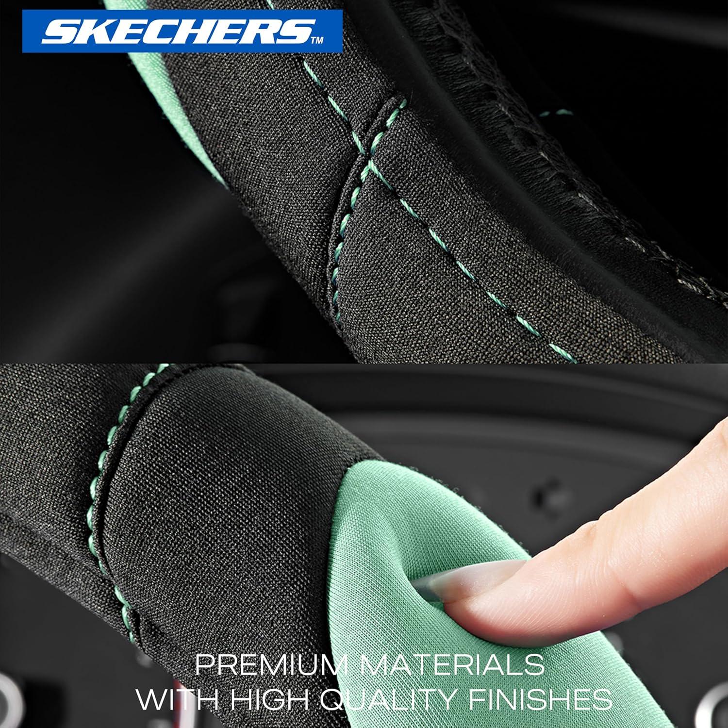 imageSkechers Steering Wheel CoverMemory Foam Car Steering Wheel Cover14515inch AntiSlip Safety Comfortable Desgin Universal Accessory for Diverse Cars TruckSUV Black ampamp RedGreen
