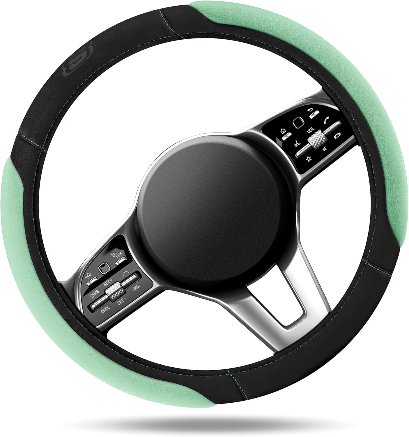 imageSkechers Steering Wheel CoverMemory Foam Car Steering Wheel Cover14515inch AntiSlip Safety Comfortable Desgin Universal Accessory for Diverse Cars TruckSUV Black ampamp RedGreen