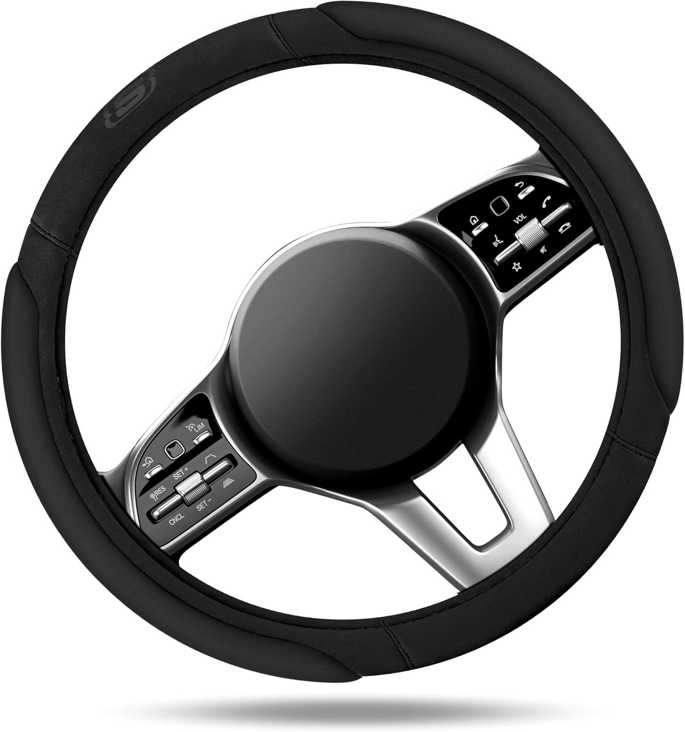 imageSkechers Steering Wheel CoverMemory Foam Car Steering Wheel Cover14515inch AntiSlip Safety Comfortable Desgin Universal Accessory for Diverse Cars TruckSUV Black ampamp RedBlack