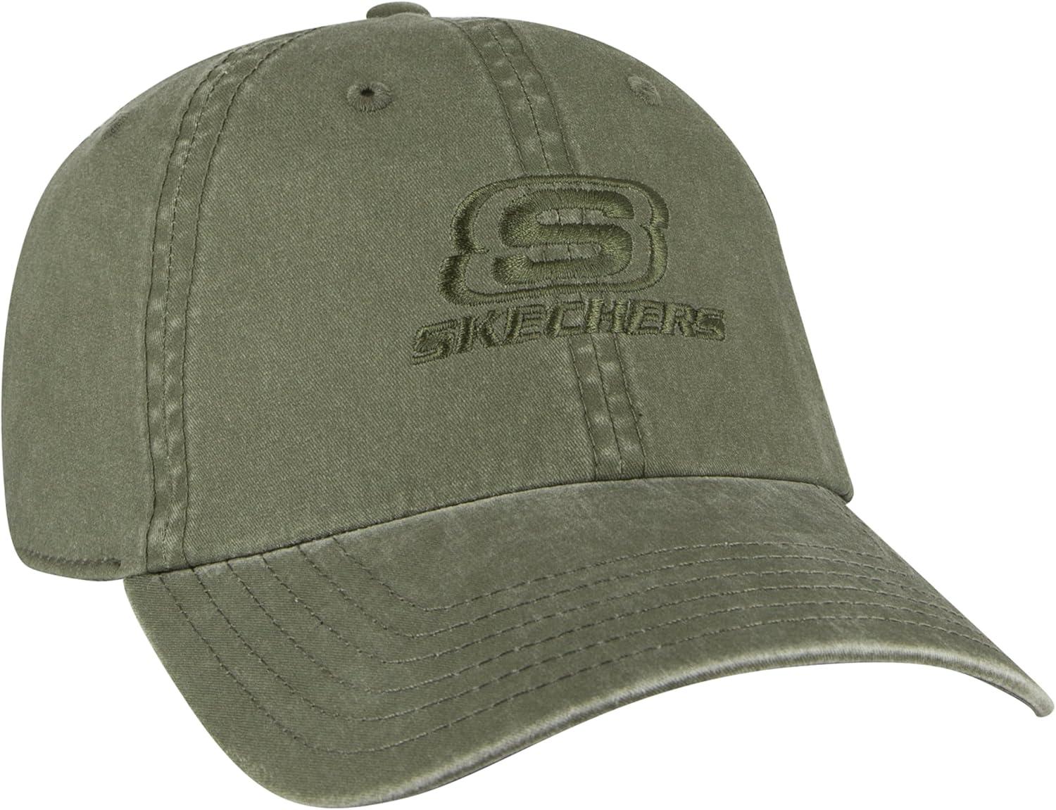 imageSkechers UnisexAdult Washed Triple S HatOlive