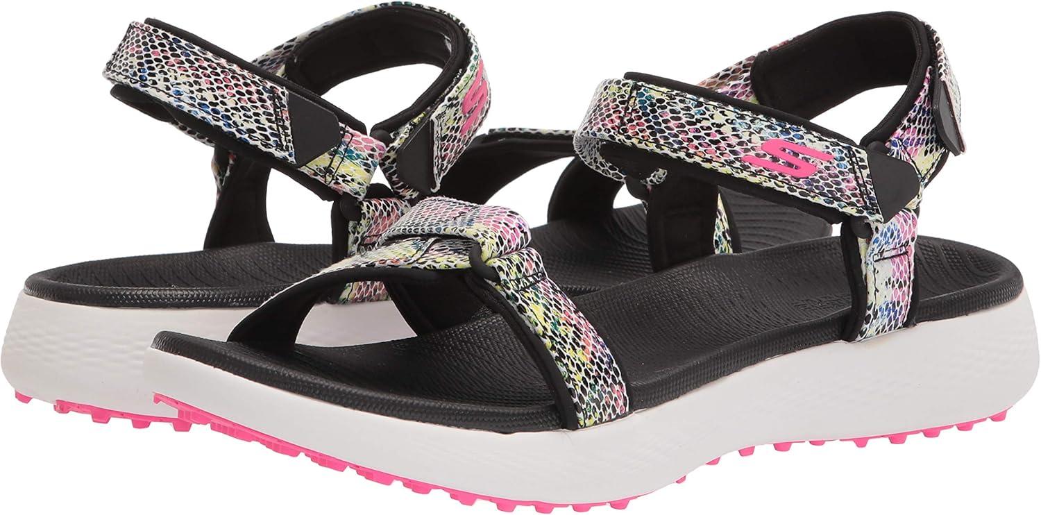 imageSkechers Womens 600 Spikeless Golf Sandals ShoeBlackMulti Snake Print