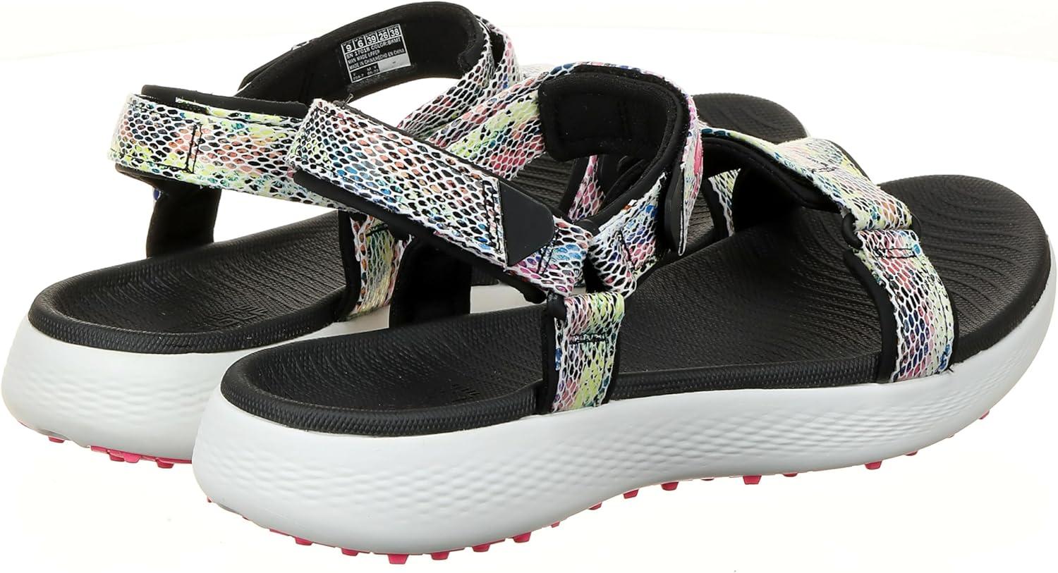 imageSkechers Womens 600 Spikeless Golf Sandals ShoeBlackMulti Snake Print