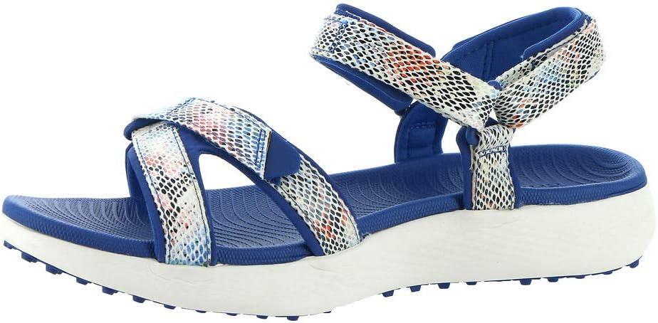 imageSkechers Womens 600 Spikeless Golf Sandals ShoeBlueMulti Snake Print