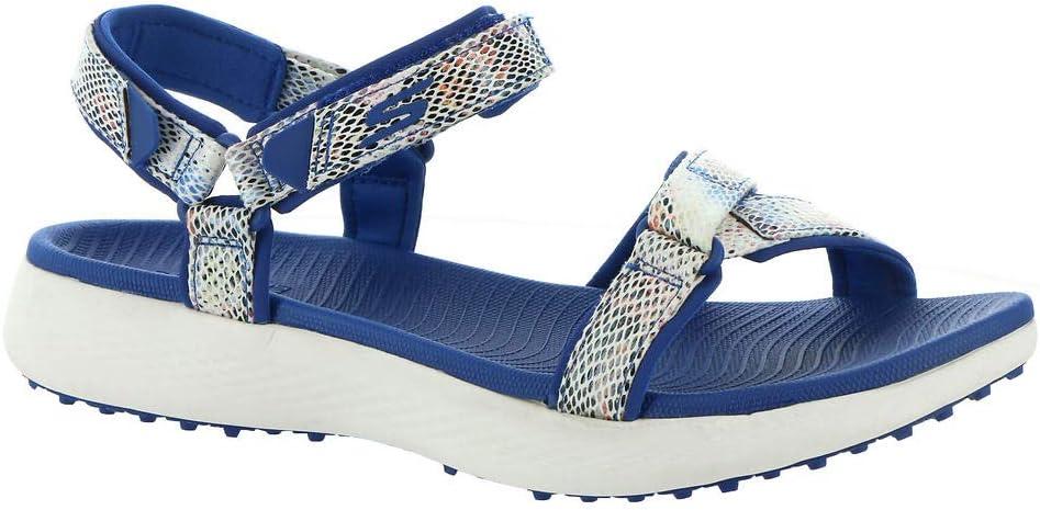 imageSkechers Womens 600 Spikeless Golf Sandals ShoeBlueMulti Snake Print