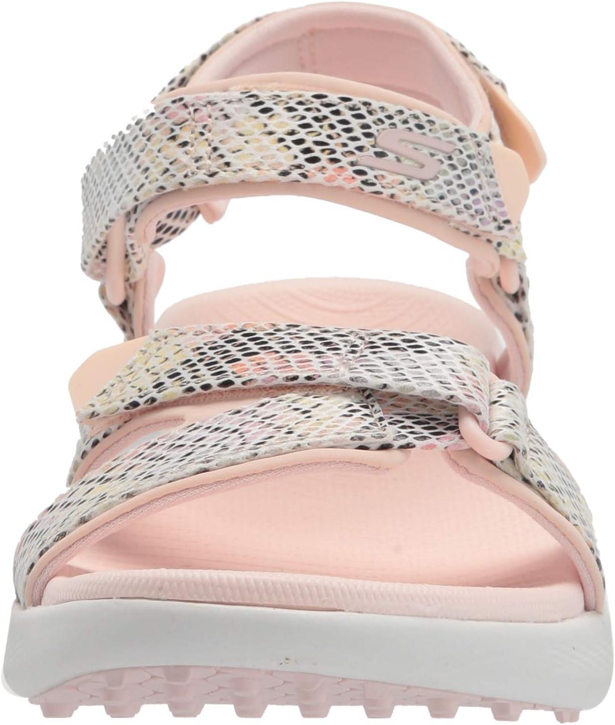 imageSkechers Womens 600 Spikeless Golf Sandals ShoeLight PinkMulti Snake Print