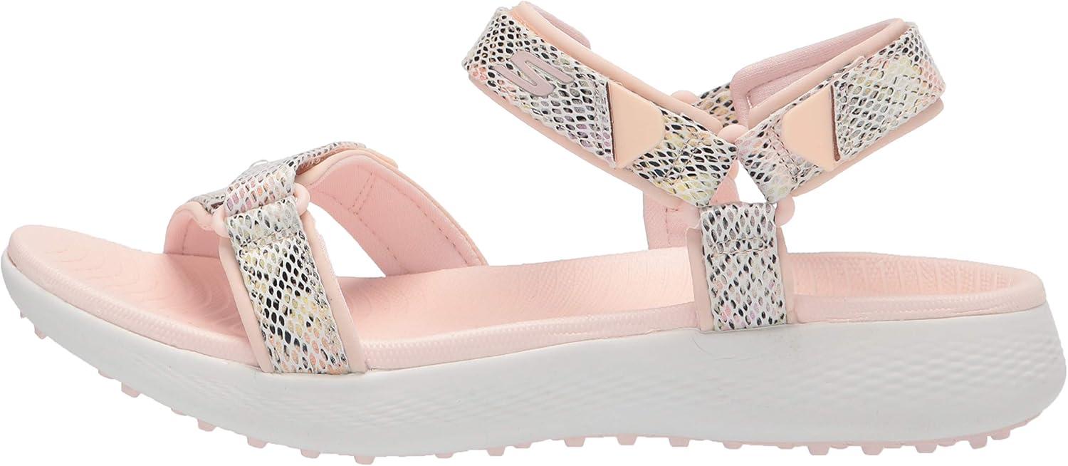 imageSkechers Womens 600 Spikeless Golf Sandals ShoeLight PinkMulti Snake Print