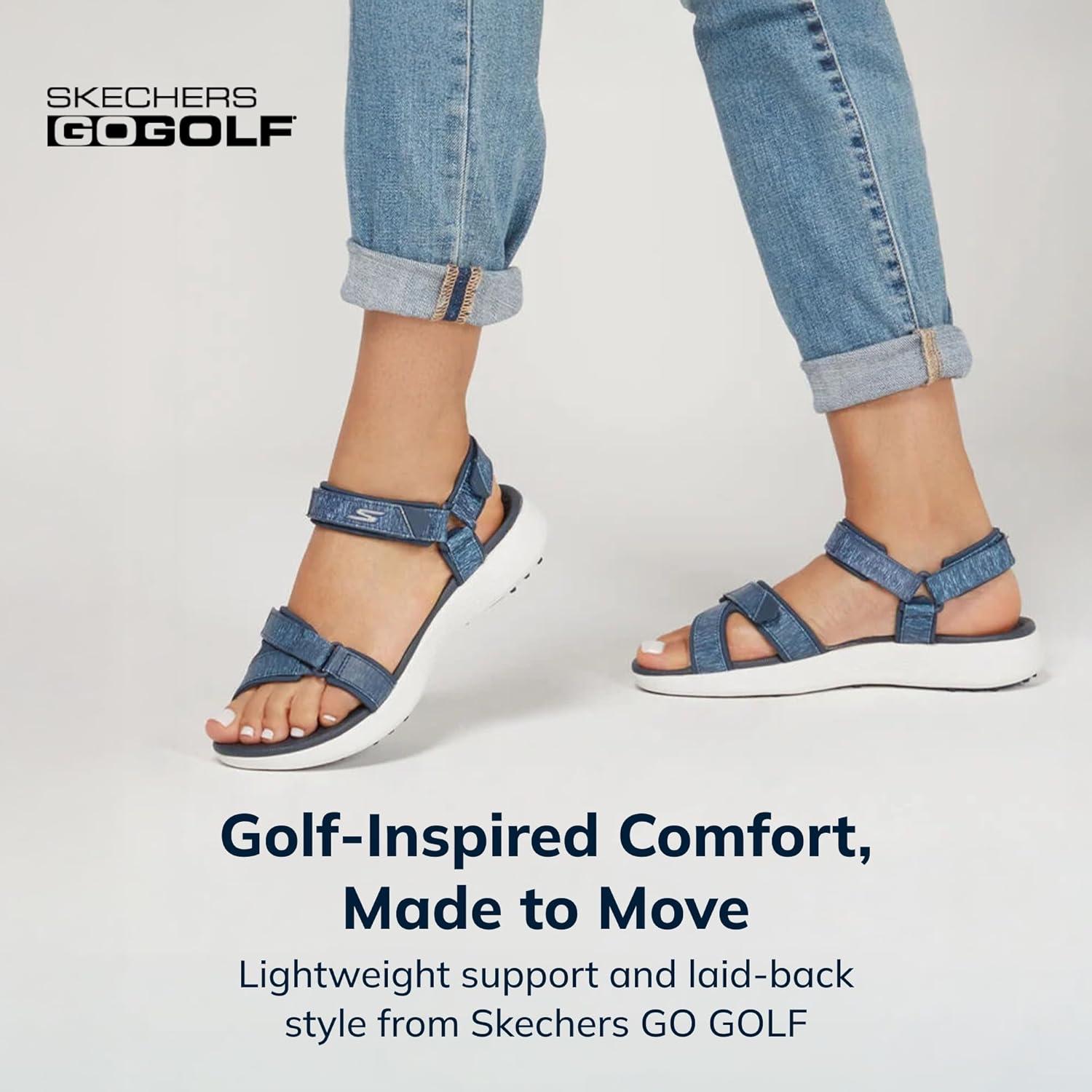 imageSkechers Womens 600 Spikeless Golf Sandals ShoeNavyWhite