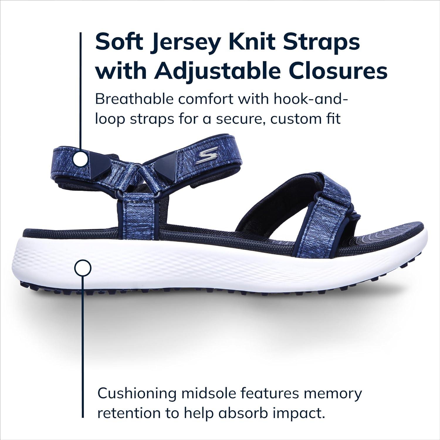 imageSkechers Womens 600 Spikeless Golf Sandals ShoeNavyWhite