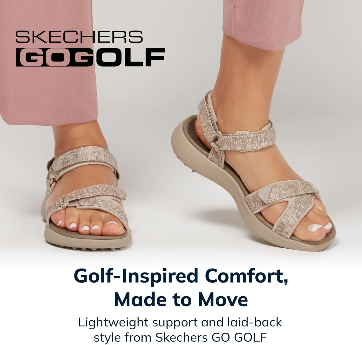 imageSkechers Womens 600 Spikeless Golf Sandals ShoeTaupe