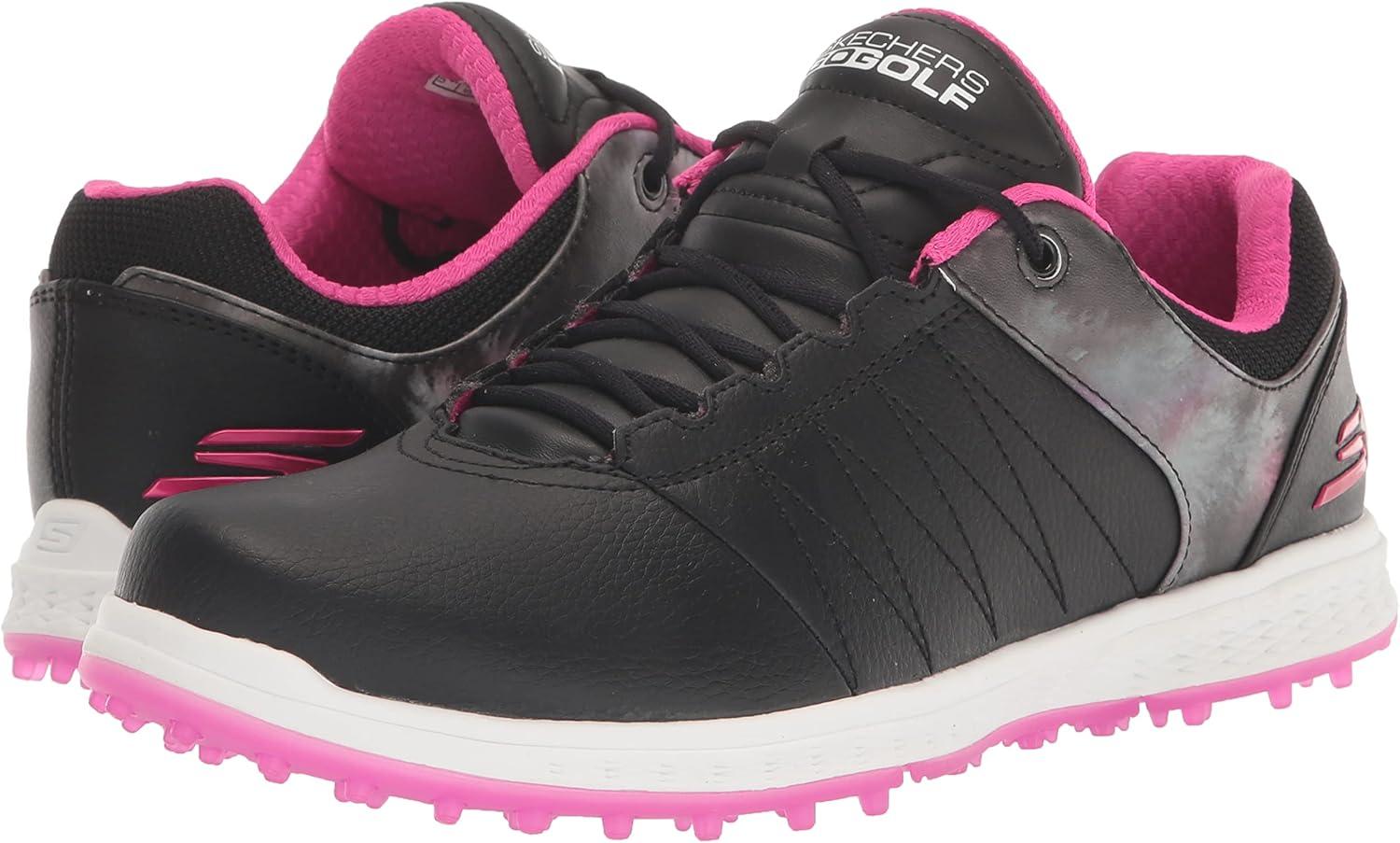 imageSkechers Womens Go Golf Pivot Spikeless Golf ShoeBlackPink Splash Print