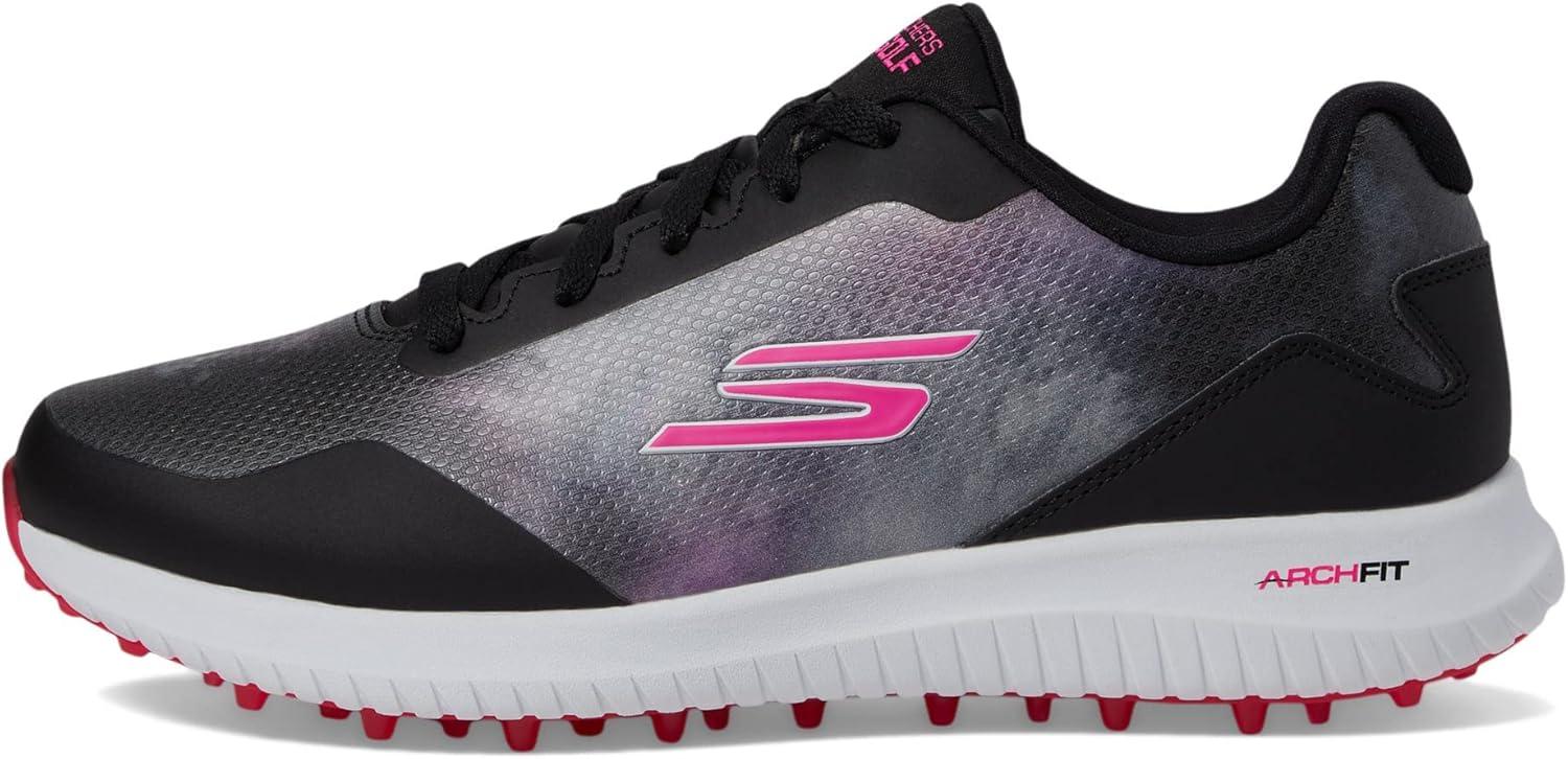 imageSkechers Womens Go Max Arch Fit Spikeless Golf Shoe SneakerBlackPink Splash Waterproof