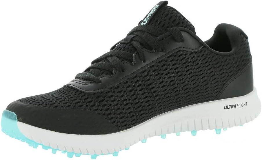 imageSkechers Womens Go Max Arch Fit Spikeless Golf Shoe SneakerBlackTurquoise Mesh
