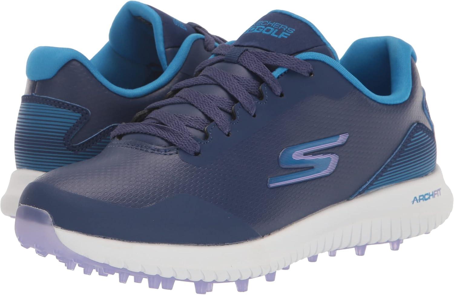 imageSkechers Womens Go Max Arch Fit Spikeless Golf Shoe SneakerBlueMulti Waterproof