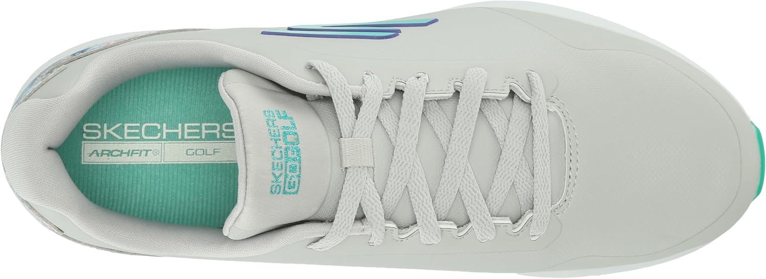 imageSkechers Womens Go Max Arch Fit Spikeless Golf Shoe SneakerGray Floral Waterproof