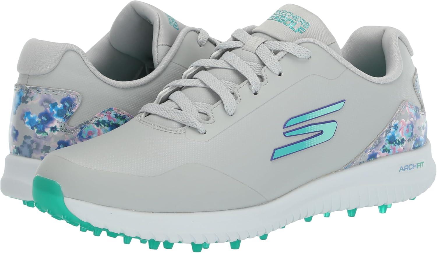 imageSkechers Womens Go Max Arch Fit Spikeless Golf Shoe SneakerGray Floral Waterproof