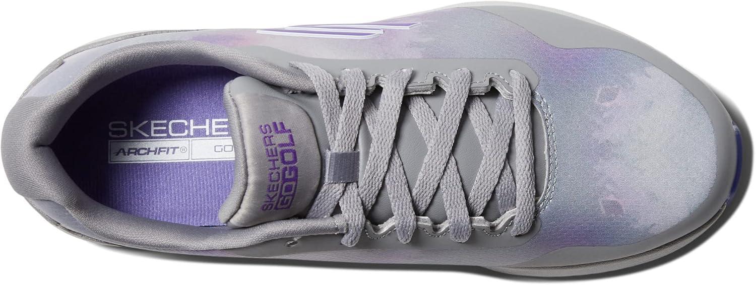 imageSkechers Womens Go Max Arch Fit Spikeless Golf Shoe SneakerGrayPurple Splash Waterproof