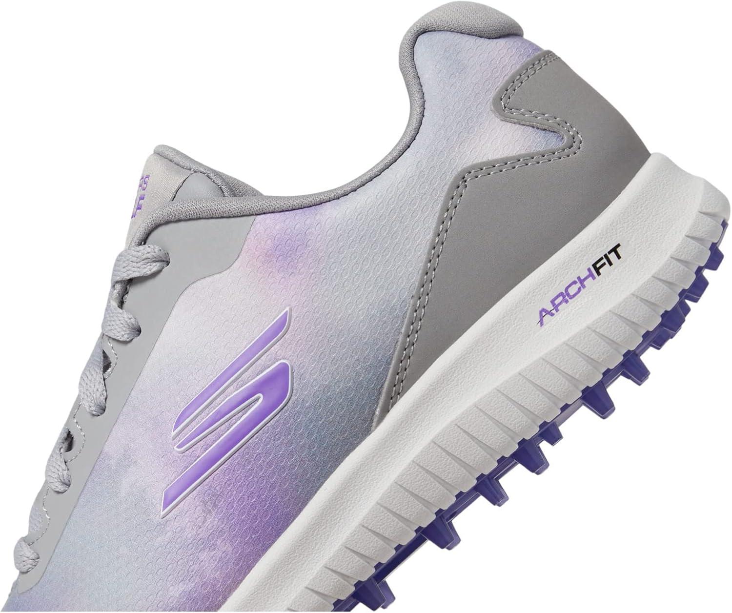 imageSkechers Womens Go Max Arch Fit Spikeless Golf Shoe SneakerGrayPurple Splash Waterproof