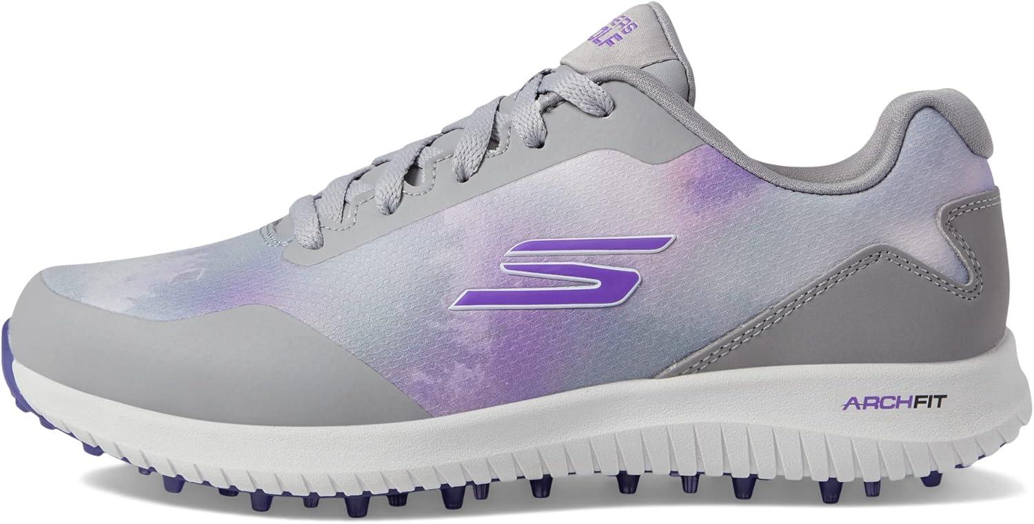 imageSkechers Womens Go Max Arch Fit Spikeless Golf Shoe SneakerGrayPurple Splash Waterproof