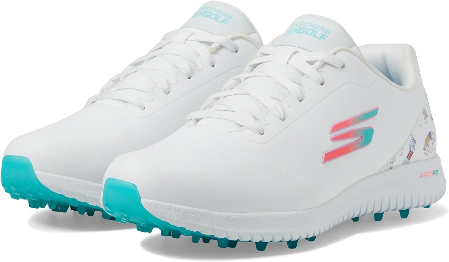 imageSkechers Womens Go Max Arch Fit Spikeless Golf Shoe SneakerWhite Dogs Waterproof