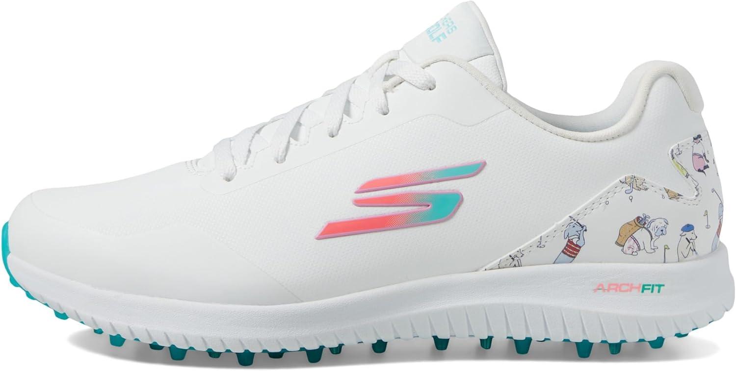 imageSkechers Womens Go Max Arch Fit Spikeless Golf Shoe SneakerWhite Dogs Waterproof