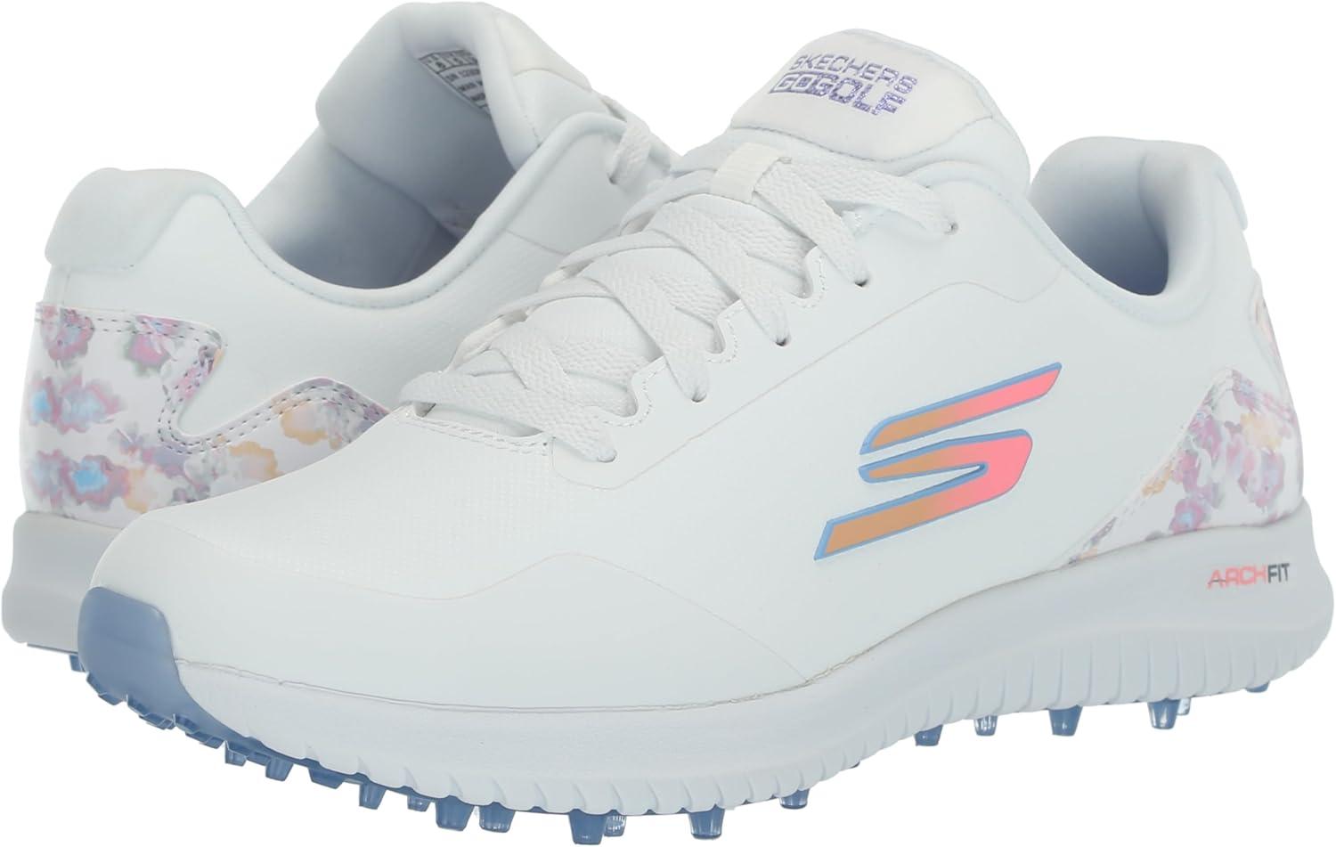 imageSkechers Womens Go Max Arch Fit Spikeless Golf Shoe SneakerWhite Floral Waterproof