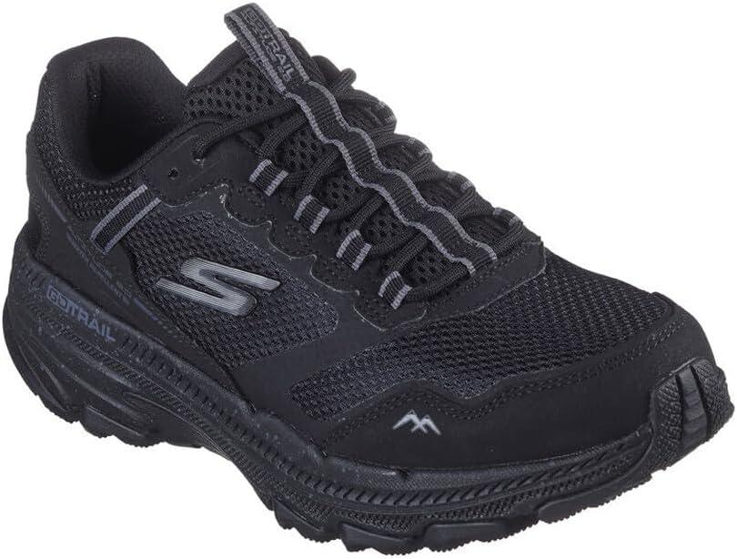 imageSkechers Womens Go Run Trail Altitude 20 Ravine Womens Trail Running ShoesBlack Leather Black Trim