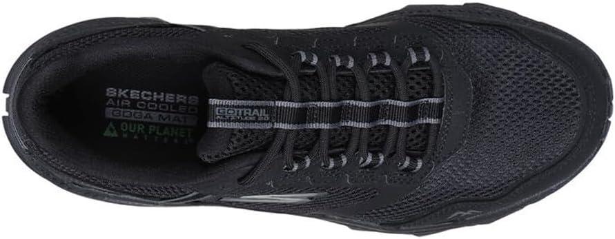imageSkechers Womens Go Run Trail Altitude 20 Ravine Womens Trail Running ShoesBlack Leather Black Trim